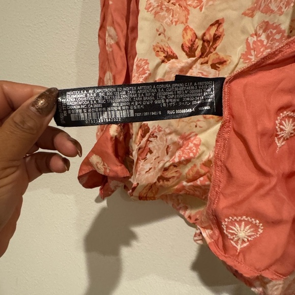 Zara Dual-Tone Pink Floral Blouse - Picture 4 of 13